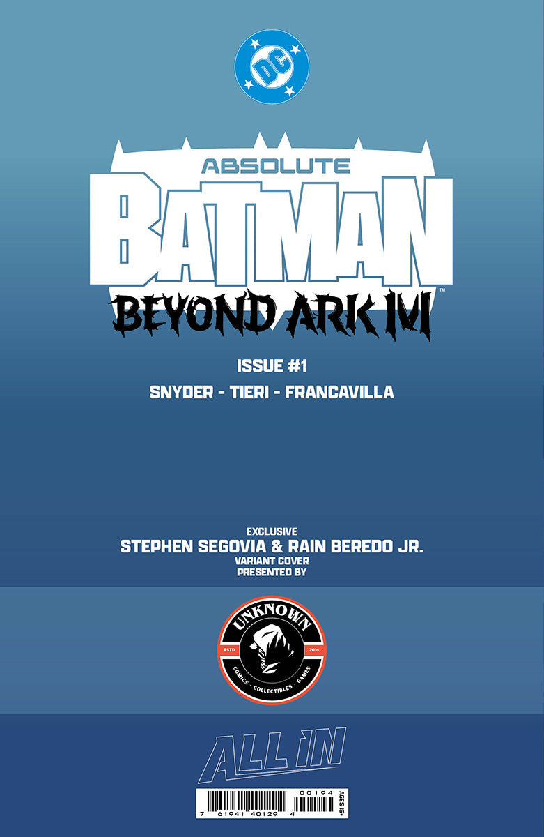 ABSOLUTE BATMAN BEYOND ARK M #1 STEPHEN SEGOVIA EXCLUSIVE VAR PRESALE 12/16/26