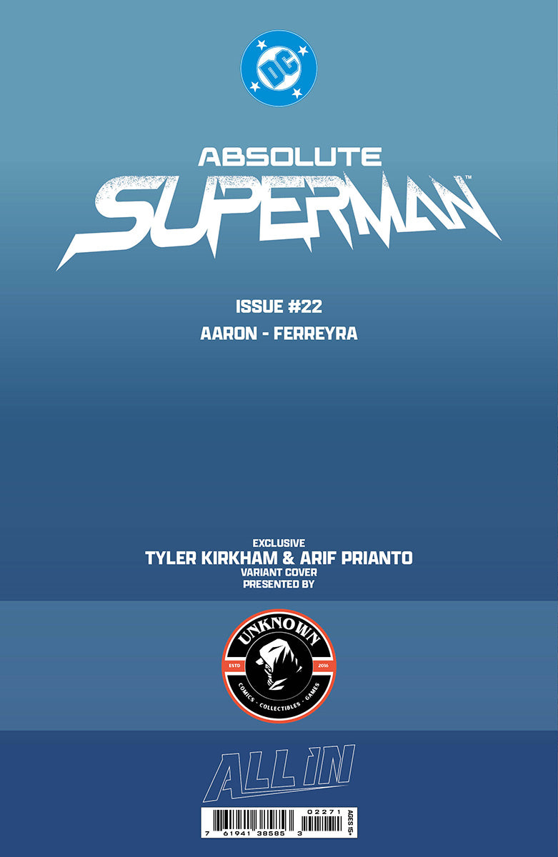 ABSOLUTE SUPERMAN #22 TYLER KIRKHAM BATTLE DAMAGED TRADE EXCLUSIVE