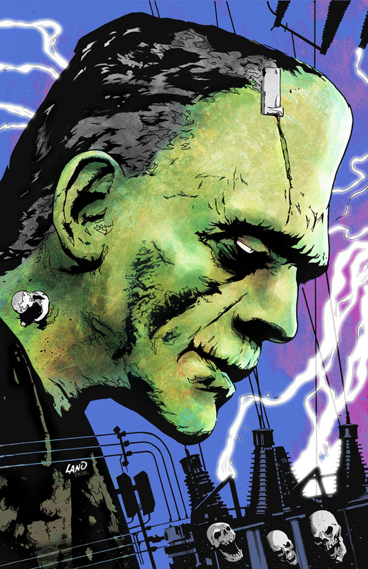 ART OF GREG LAND FRANKENSTEIN AND BRIDE EMBOSSED FOIL NYCC EXCLUSIVE SET LTD 200