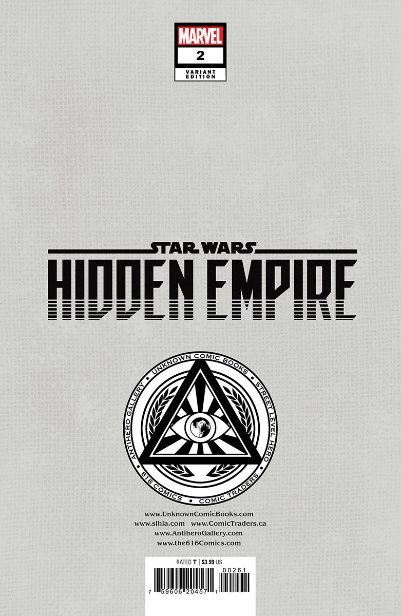 Star Wars: Hidden Empire #2 Unknown Comics Patch Zircher Exclusive Virgin Var (12/07/2022)