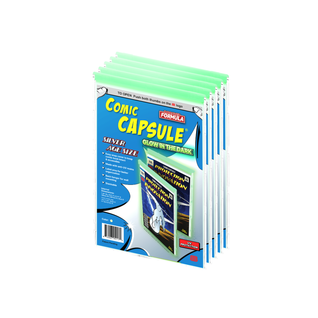 Glow in the Dark SILVER Age Size ComicCapsule