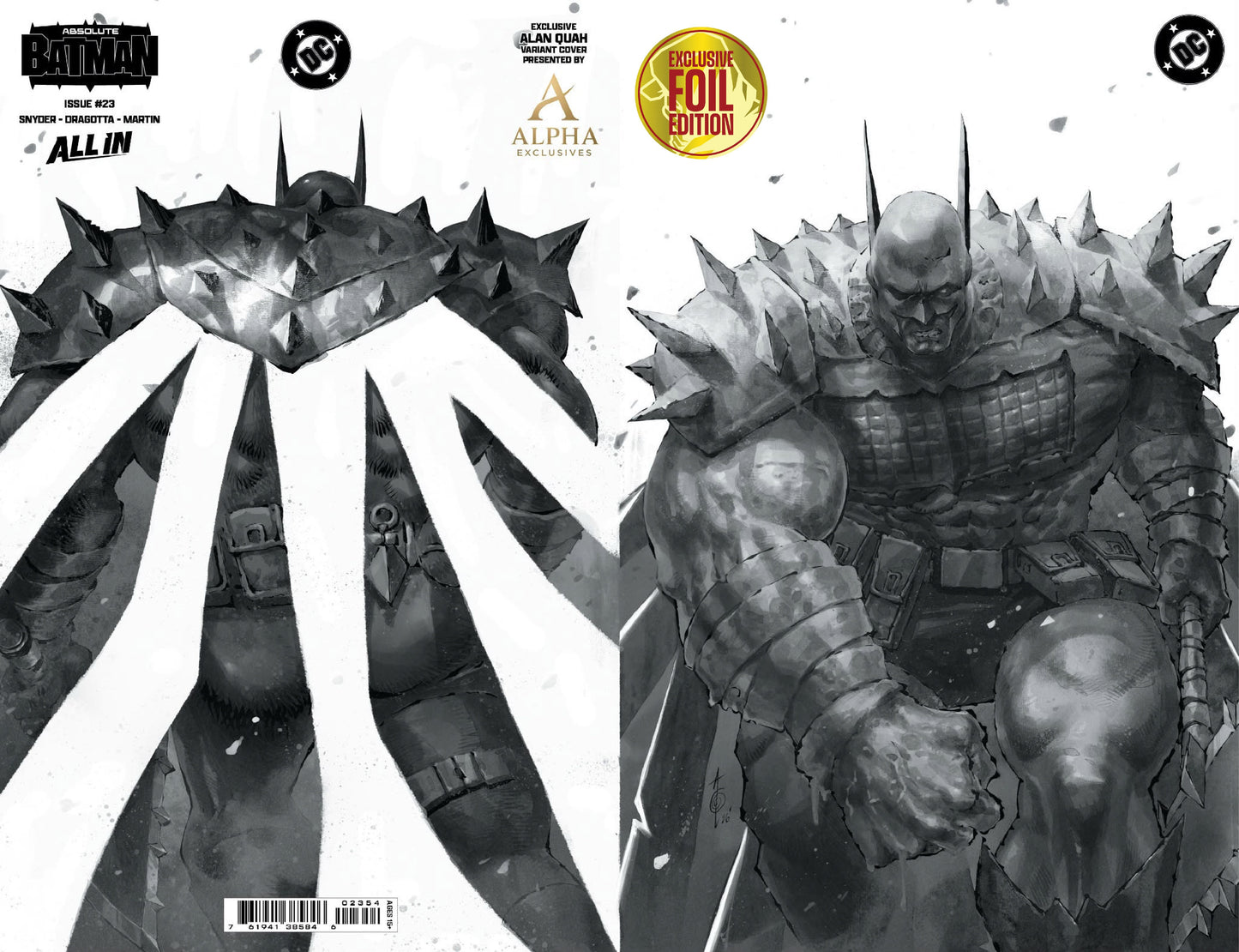 [FOIL] ABSOLUTE BATMAN #23 ALAN QUAH WRAPAROUND EXCLUSIVE B&W VIRGIN 8/12/26