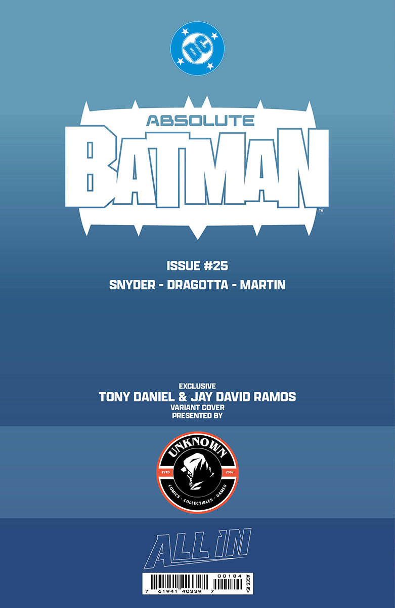 ABSOLUTE BATMAN #25 TONY DANIEL EXCLUSIVE VIRGIN VAR PRESALE 10/28/26