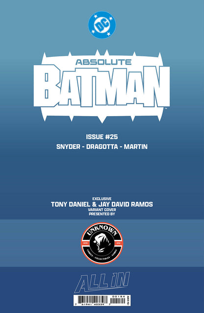 ABSOLUTE BATMAN #25 TONY DANIEL EXCLUSIVE VIRGIN VAR PRESALE 10/28/26