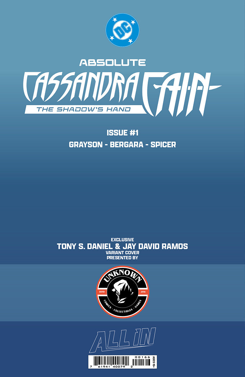 ABSOLUTE CASSANDRA CAIN THE SHADOW'S HAND #1 DANIEL EXCLUSIVE VIRGIN PRESALE 9/23/26