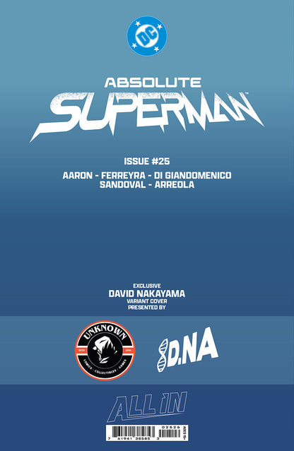 [FOIL] ABSOLUTE SUPERMAN #25 DAVID NAKAYAMA EXCLUSIVE VIRGIN VAR PRESALE 11/04/26