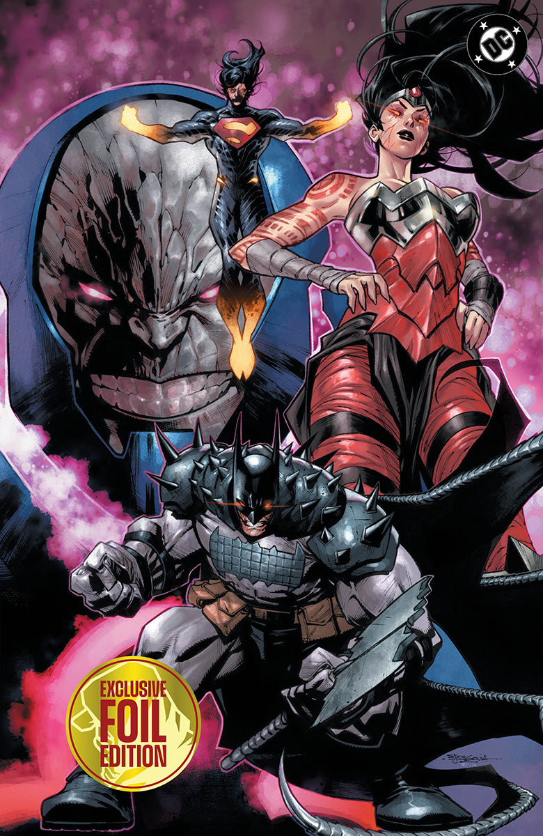 [FOIL] DC ALL IN SAGA: DARKSEID VS THE WORLD #1 STEPHEN SEGOVIA EXCLUSIVE VIRGIN PRESALE 10/28/26