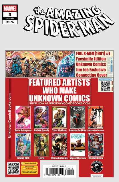 Amazing Spider-Man #3 Unknown Comics Kaare Andrews Exclusive Var (05/07/2025)