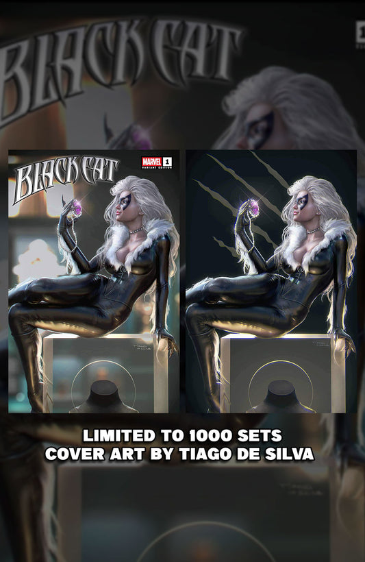 BLACK CAT #1 TIAGO DE SILVA VIRGIN & TRADE EXCLUSIVE SET - PREORDER 8/20/25