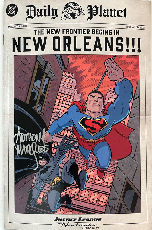 ✏️ JL: THE NEW FRONTIER #1 SIGNED ANTHONY MARQUEZ FAN EXPO NEW ORLEANS EXCLUSIVE
