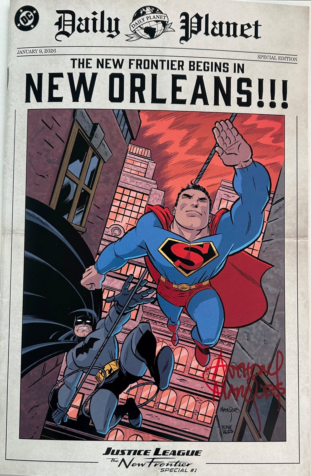 ✏️ JL: THE NEW FRONTIER #1 SIGNED ANTHONY MARQUEZ FAN EXPO NEW ORLEANS EXCLUSIVE