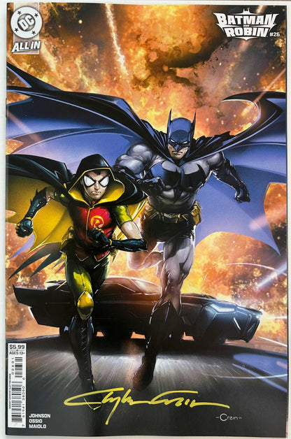 ✏️ BATMAN AND ROBIN #26 CVR C SIGNED CLAYTON CRAIN FAN EXPO NEW ORLEANS COA