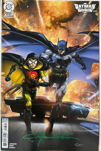 ✏️ BATMAN AND ROBIN #26 CVR C SIGNED CLAYTON CRAIN FAN EXPO NEW ORLEANS COA