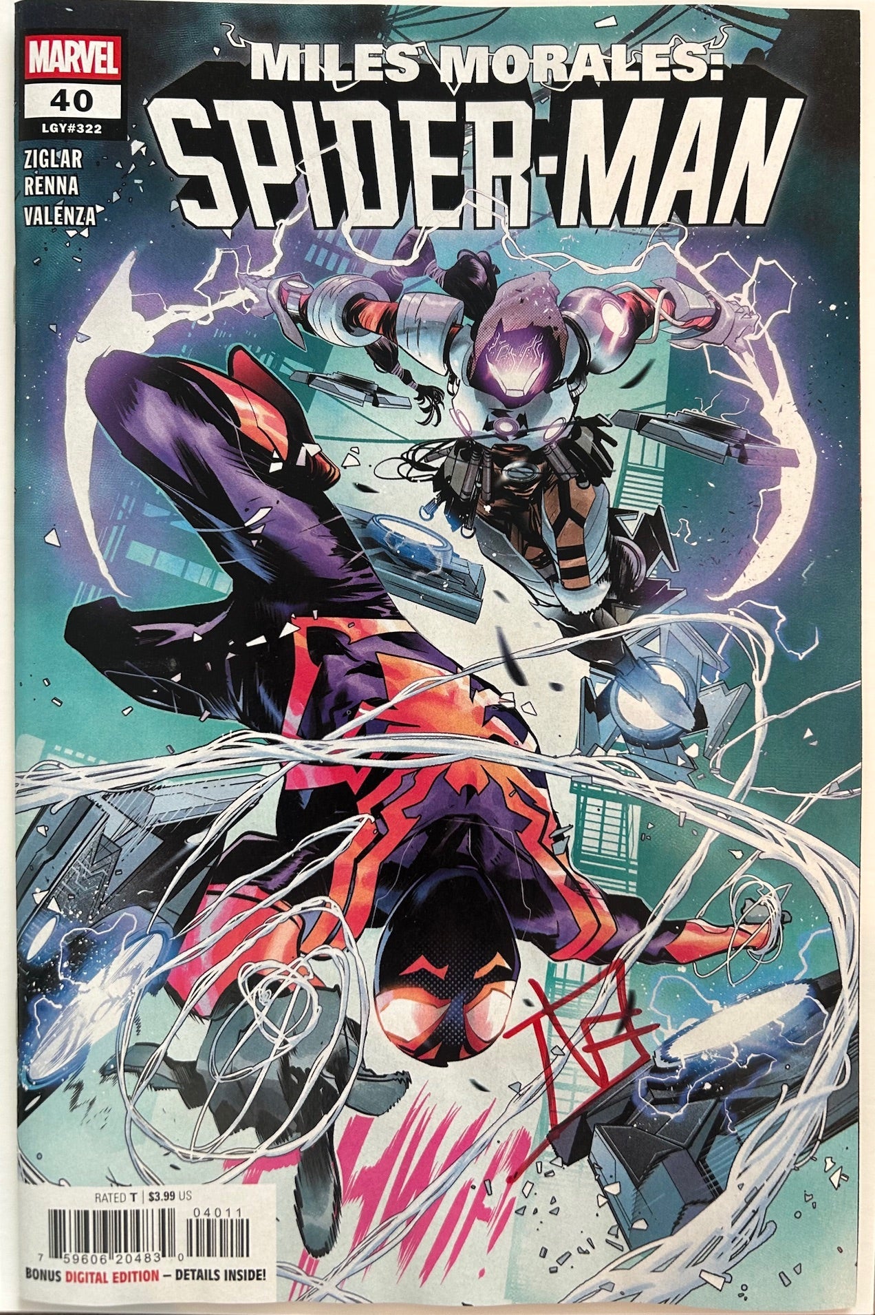 ✏️ MILES MORALES: SPIDER-MAN #40 SIGNED FREDERICO VICENTINI FAN EXPO NEW ORLEANS COA