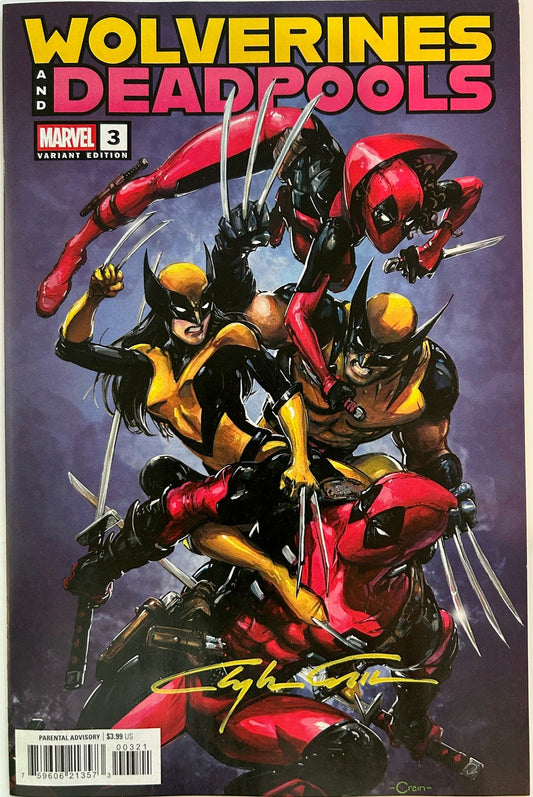 ✏️ WOLVERINES & DEADPOOLS #3 SIGNED CLAYTON CRAIN FAN EXPO NEW ORLEANS COA