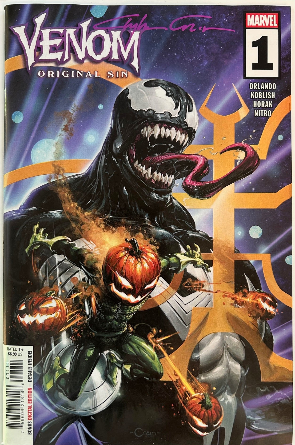 ✏️ VENOM: ORIGINAL SIN #1 SIGNED CLAYTON CRAIN FAN EXPO NEW ORLEANS COA