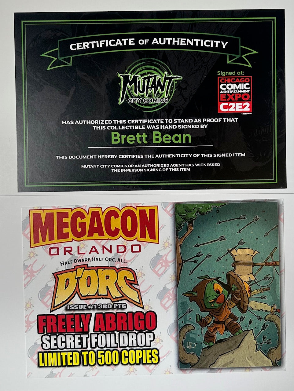 ✏️ DORC #1 3RD PRINT MEGACON VIRGIN FOIL SIGNED BY BRETT BEAN - LTD 500