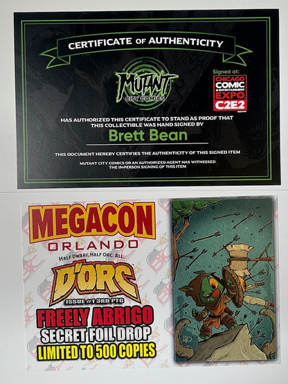 ✏️ DORC #1 3RD PRINT MEGACON VIRGIN FOIL SIGNED BY BRETT BEAN - LTD 500