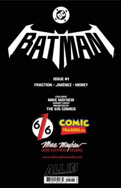 🦇 BATMAN #1 MIKE MAYHEW VIRGIN 🌟FOIL🌟 EXCLUSIVE LTD 1000