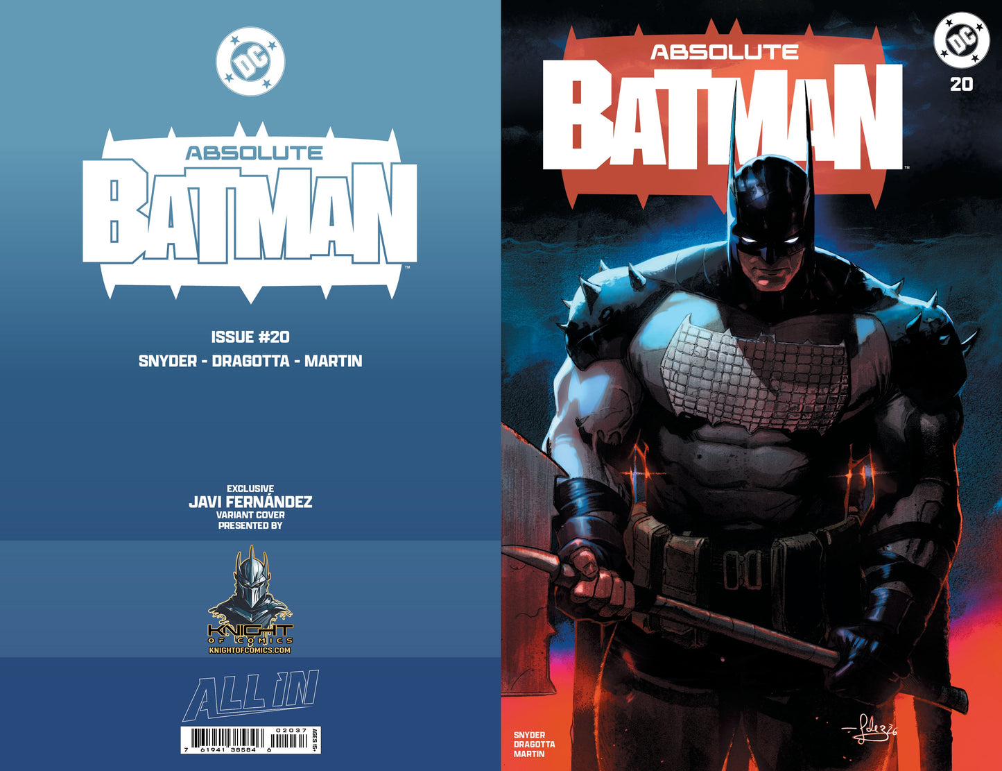 ABSOLUTE BATMAN #20 JAVIER FERNANDEZ TRADE VARIANT EXCLUSIVE LTD 3000