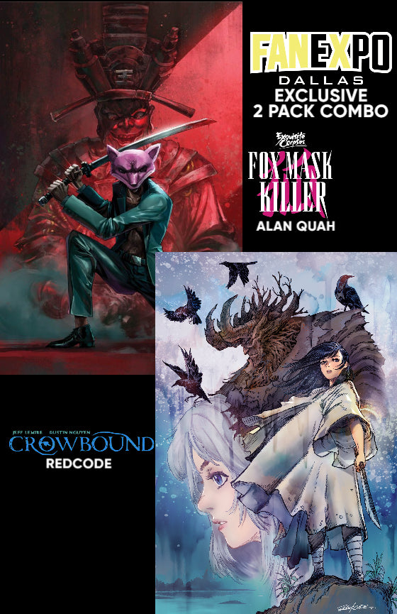 FAN EXPO DALLAS MUTANT CITY COMICS EXCLUSIVE 2 PACK - FOX MASK KILLER #1 ALAN QUAH & CROWBOUND #1 REDCODE