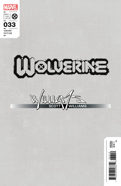 Wolverine #33 Virgin B&W Scott Williams Exclusive SDCC Limited Icon Var [INST]