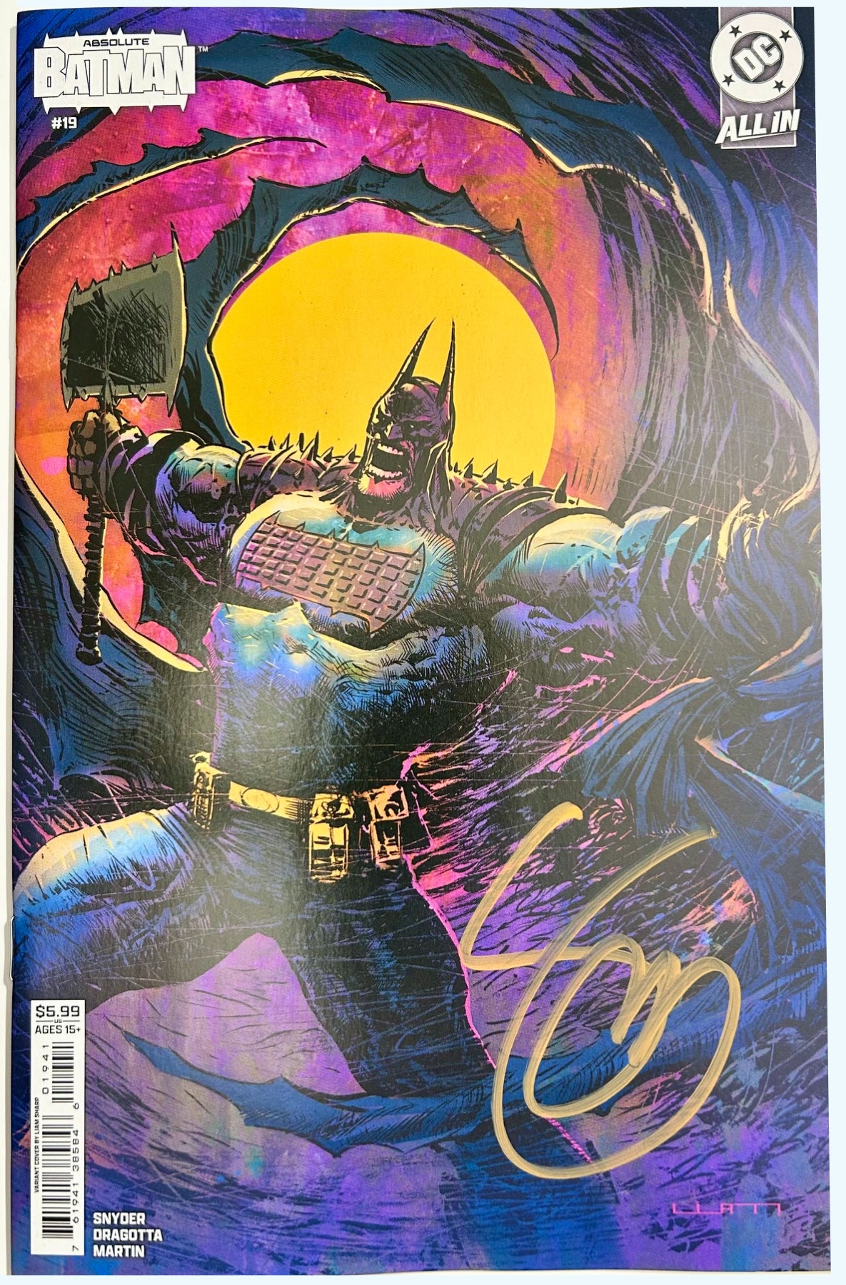 ✏️ ABSOLUTE BATMAN #19 CVR D LIAM SHARP VAR SIGNED BY SCOTT SNYDER W/COA