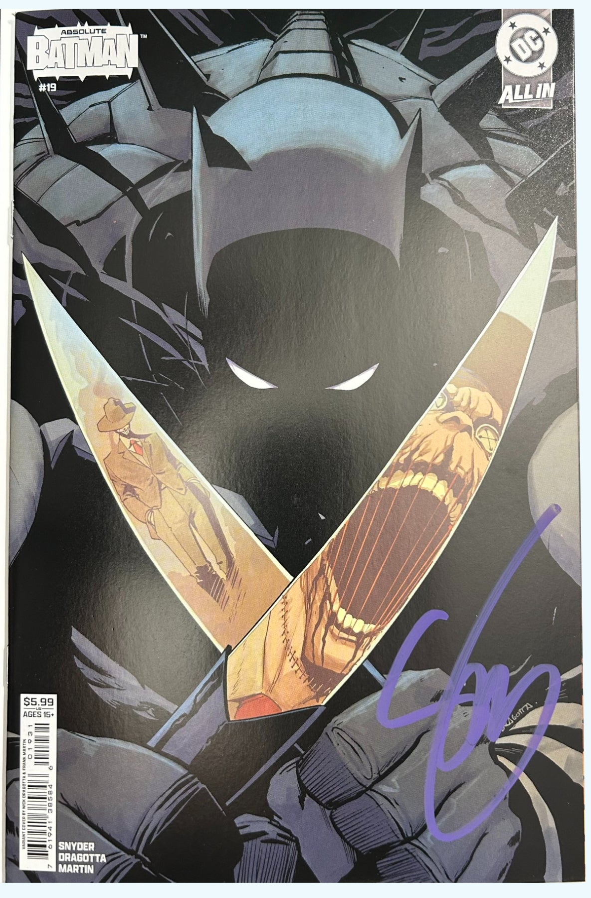 ✏️ ABSOLUTE BATMAN #19 CVR C NICK DRAGOTTA VAR SIGNED BY SCOTT SNYDER W/COA