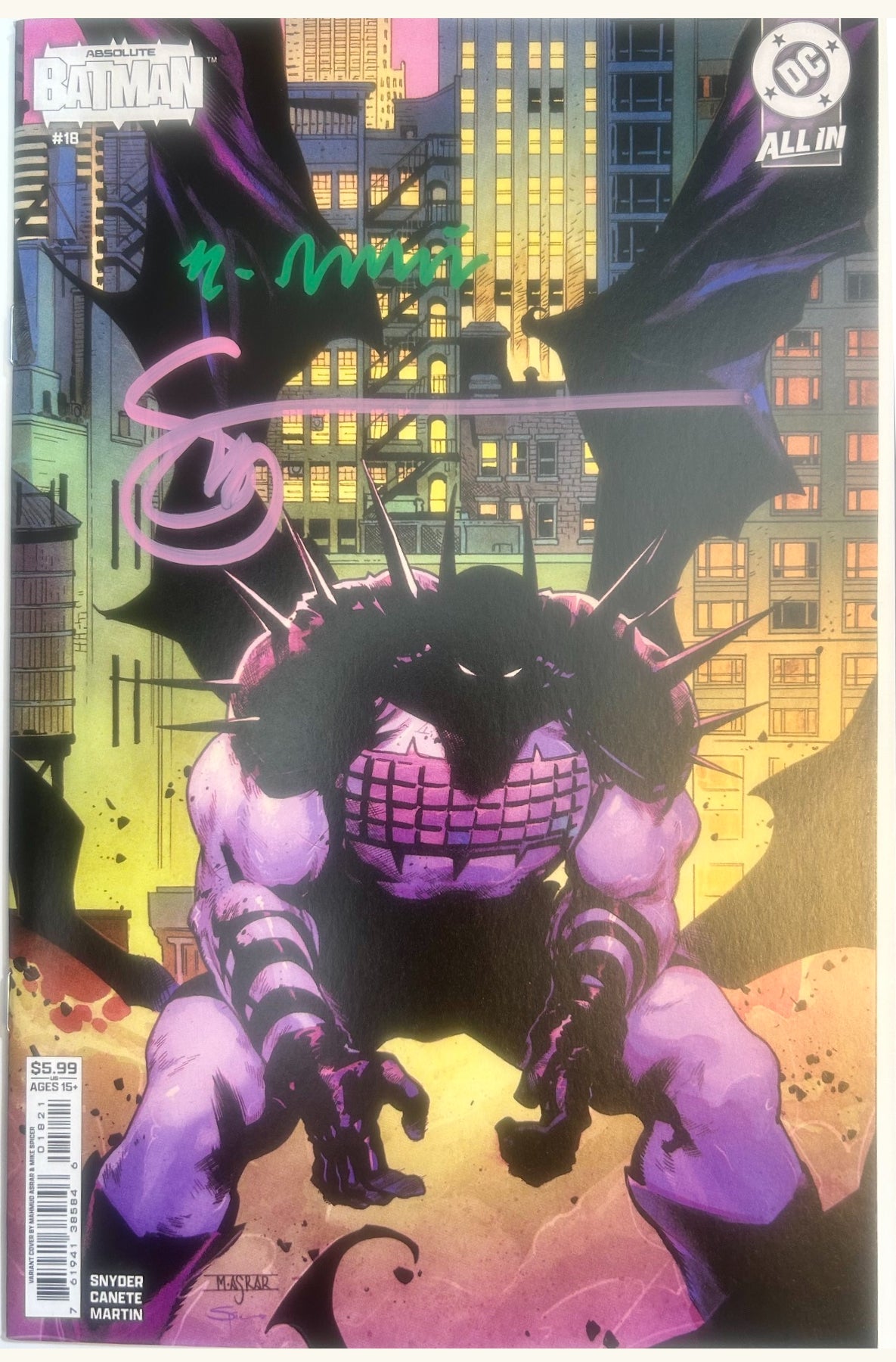 ✏️ ABSOLUTE BATMAN #18 CVR B - 2X SIGNED BY CANETE & SNYDER W/COA'S