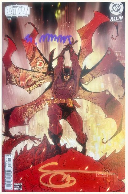 ✏️ ABSOLUTE BATMAN #18 CVR E - 1:25 - 2X SIGNED BY CANETE & SNYDER W/COA'S