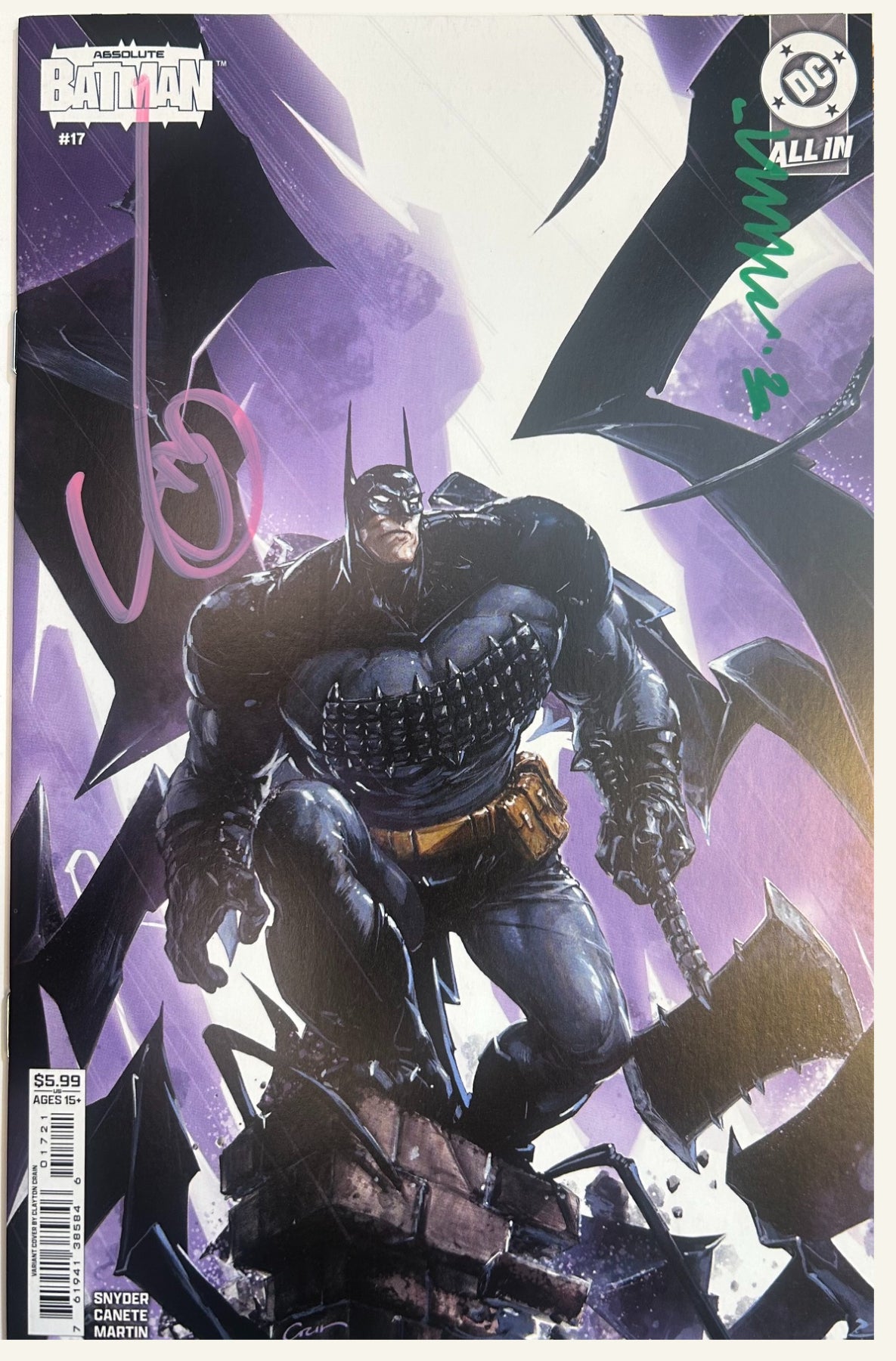 ✏️ ABSOLUTE BATMAN #17 CVR B - 2X SIGNED BY CANETE & SNYDER W/COA'S