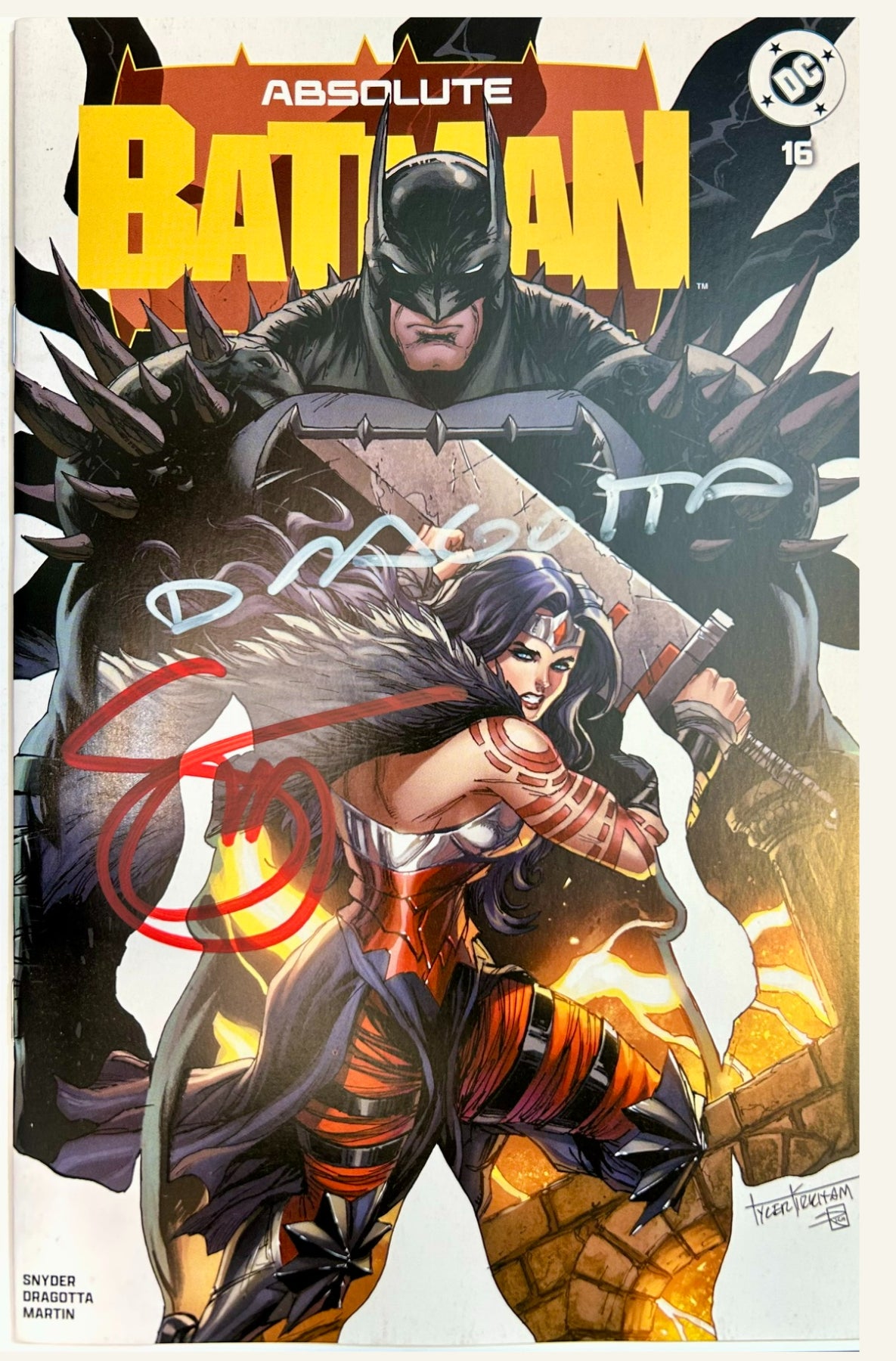 ✏️ ABSOLUTE BATMAN #16 KIRKHAM EXCLUSIVE - 2X SIGNED BY DRAGOTTA & SNYDER W/COA'S
