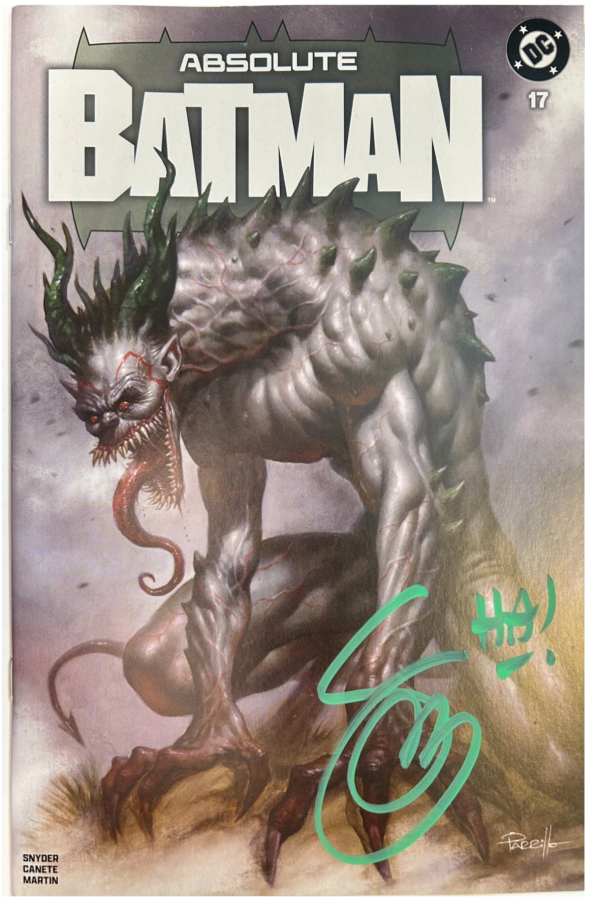 ✏️ ABSOLUTE BATMAN #17 PARRILLO TRADE EXCLUSIVE - SIGNED BY SCOTT SNYDER W/COA
